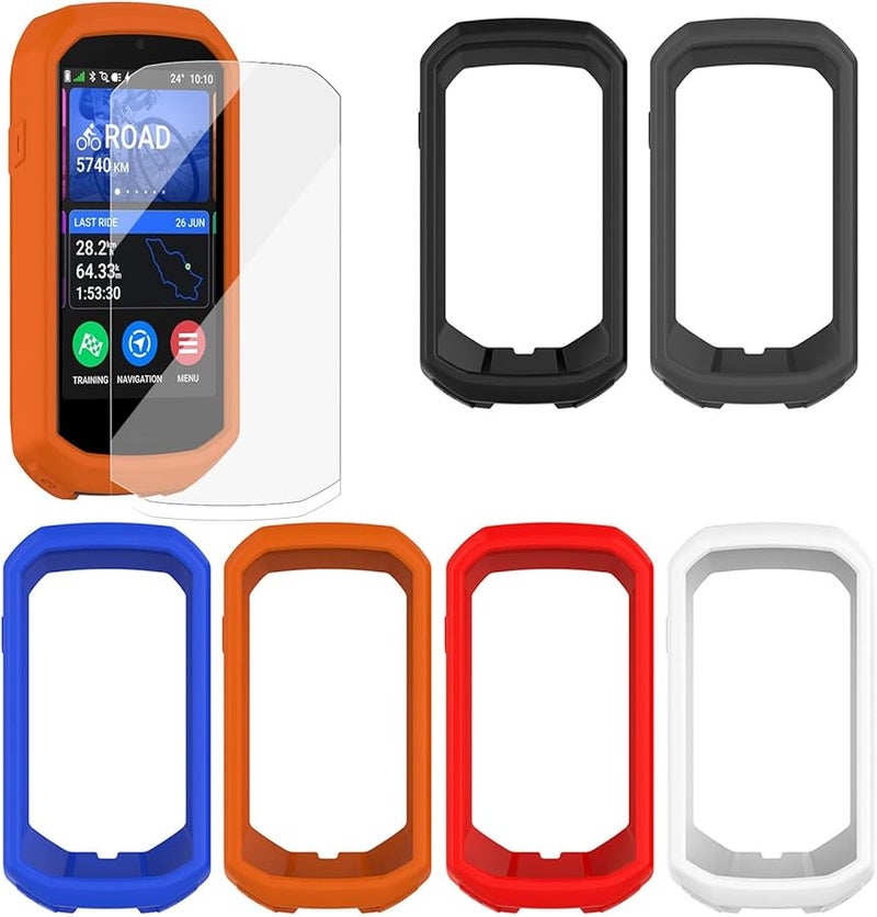 غطاء سيليكون أبيض واقي وغطاء شاشة لجهاز كمبيوتر الدراجات GPS Garmin Edge 1050 - Image 2